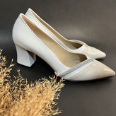 کفش پاشنه بلند زنانه رنگ کرم