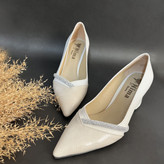 کفش پاشنه بلند زنانه رنگ کرم